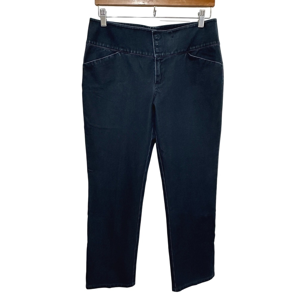 Lafayette 148 Jeans Womens 8 Petite Blue Straight Leg Stretch Classic Minimalist
